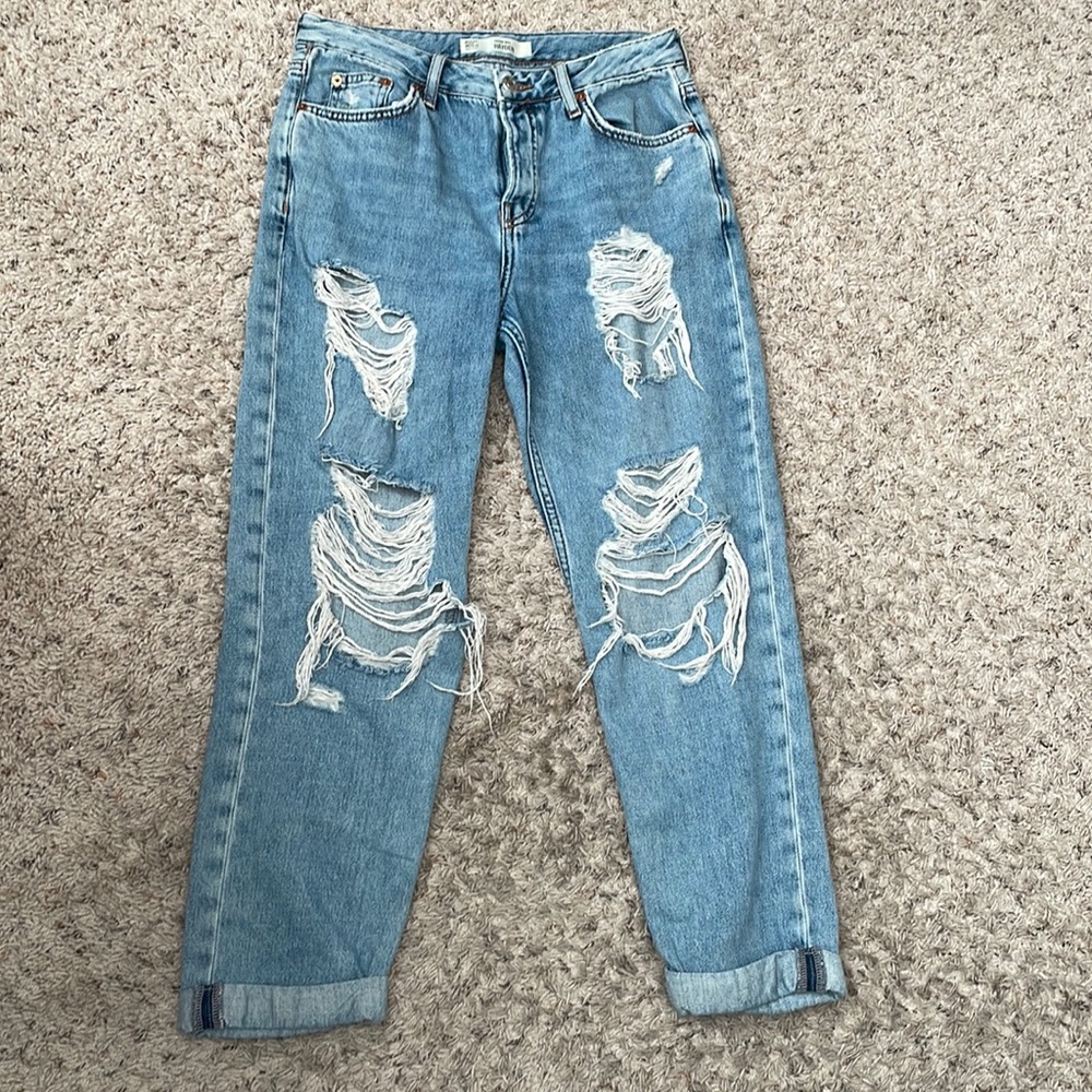 topshop ripped mom jeans